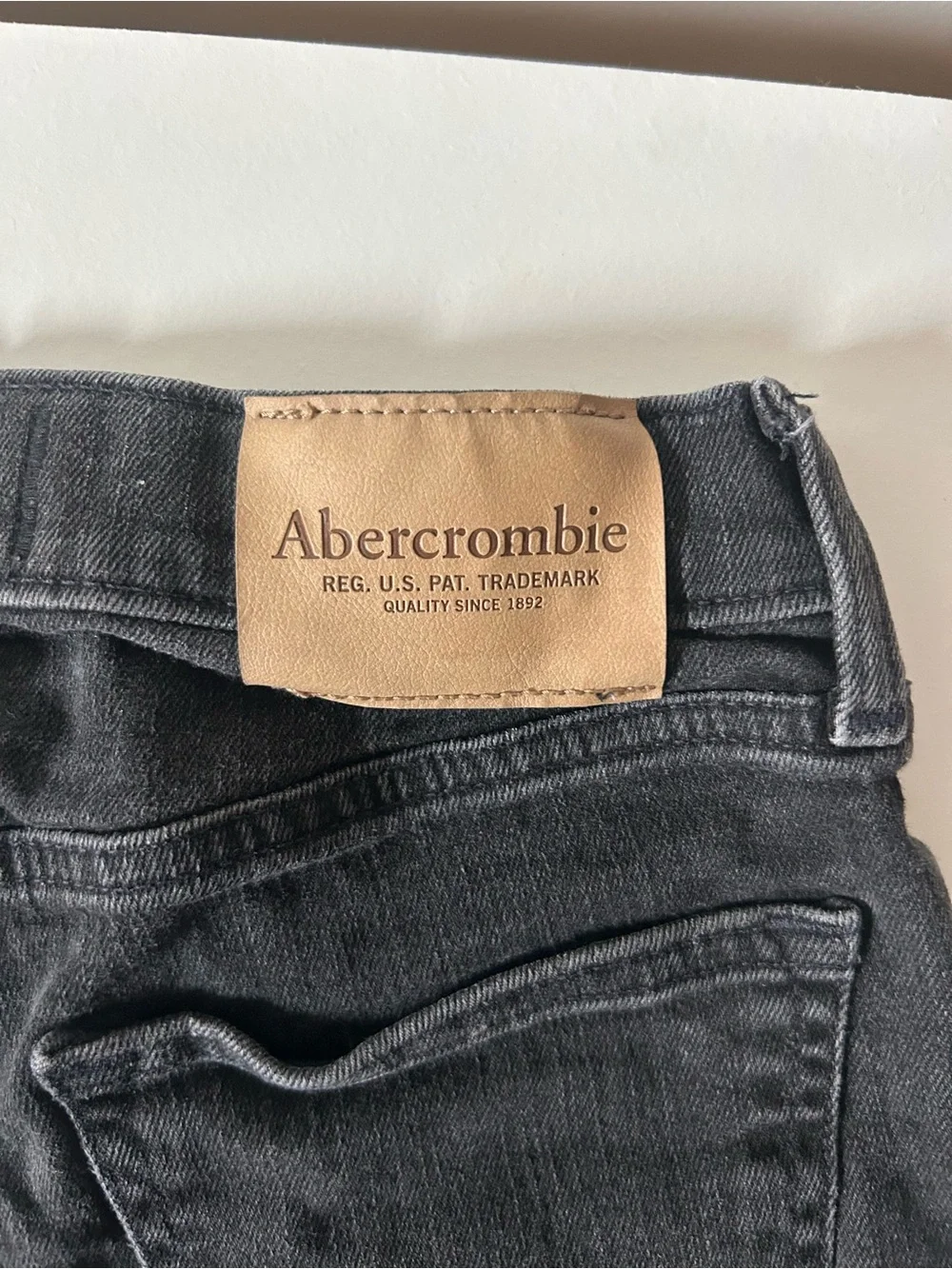 abercrombie kids Black Rolled Hem Distressed Denim Shorts